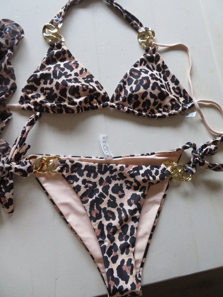 Dames bikini met rokje maat M nieuw panterlook., Meerkleurig, Nieuw, Ophalen of Verzenden, Onbekend