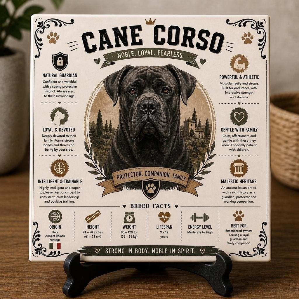 Cane Corso - Infographic Tegel, Verzenden, Nieuw
