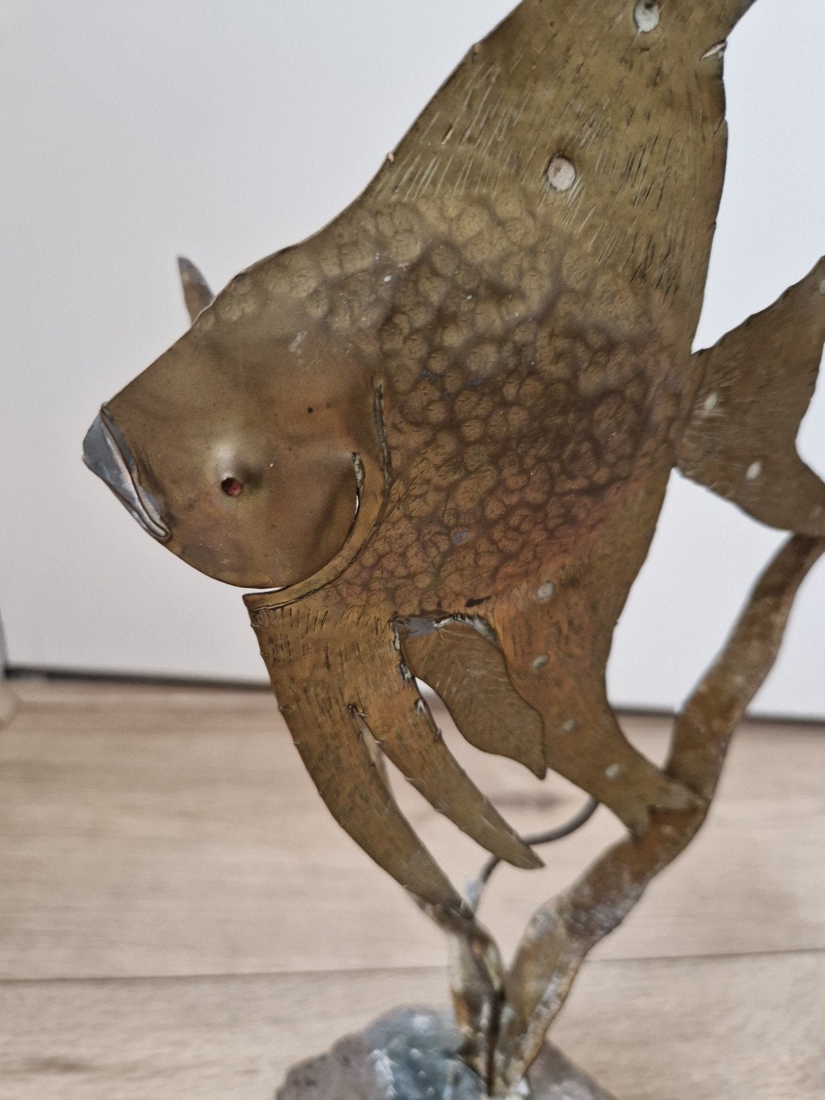 Vintage vis sculptuur messing mid century, Antiek en Kunst, Ophalen of Verzenden