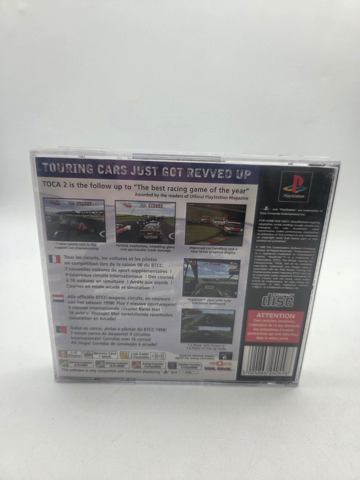 TOCA 2 Touring Cars - PlayStation 1 (PS1) Racegame, Gebruikt, 1 speler, Ophalen of Verzenden, Onbekend