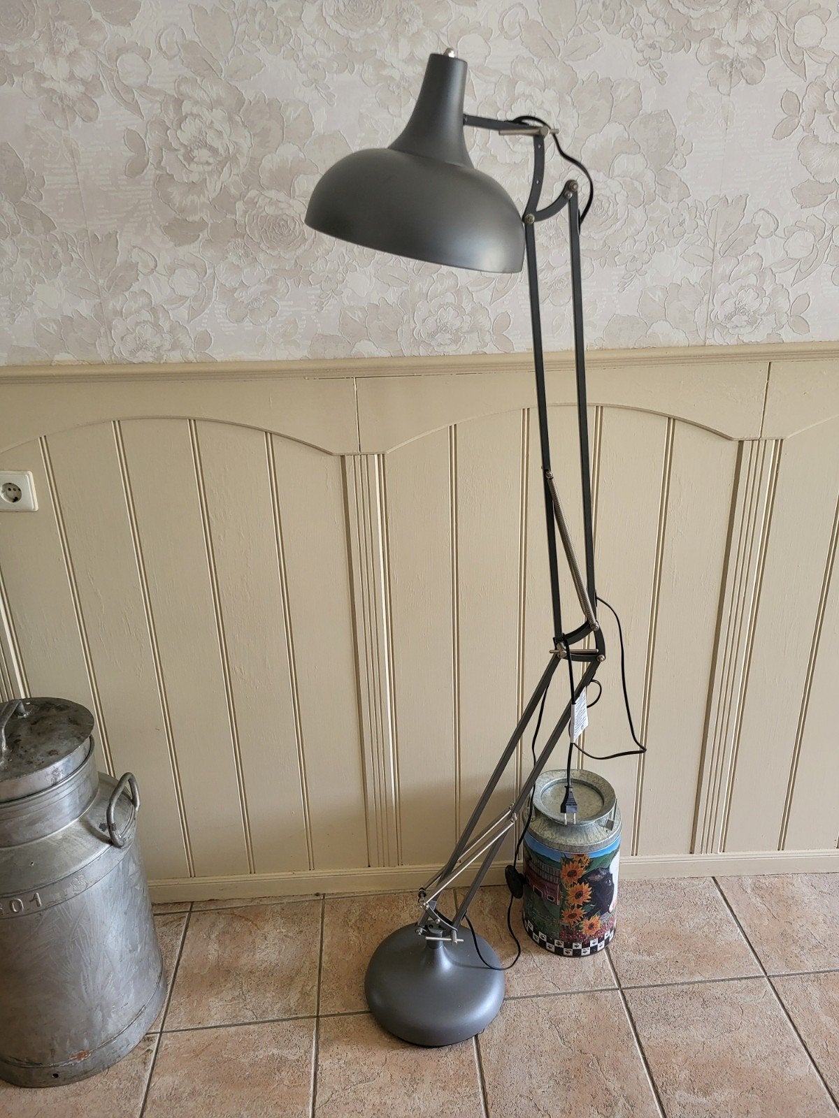 Verstelbare Industriële Leeslamp - Zo goed als nieuw, Ophalen, Zo goed als nieuw, Metaal, 150 tot 200 cm