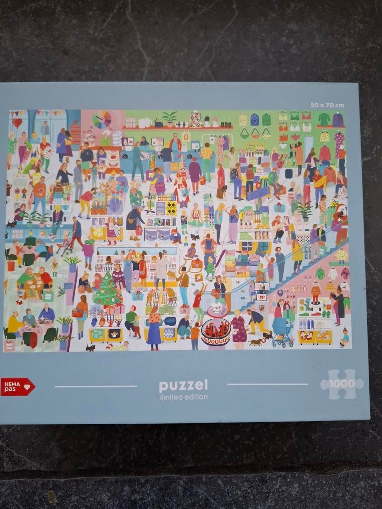 Hema puzzel 1000 stukjes, Hobby en Vrije tijd, Denksport en Puzzels, Ophalen of Verzenden, 500 t/m 1500 stukjes, Zo goed als nieuw