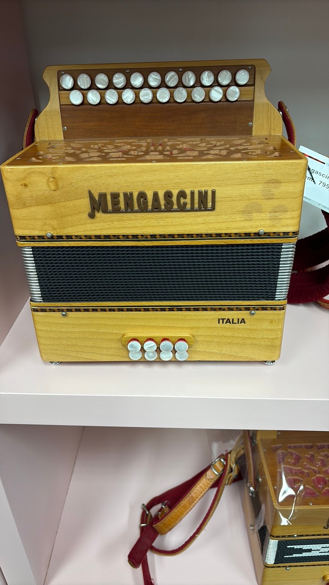 Trekzak Mengascini cf. 795€, Muziek en Instrumenten, Gebruikt, Overige formaten, Met koffer, Knopaccordeon
