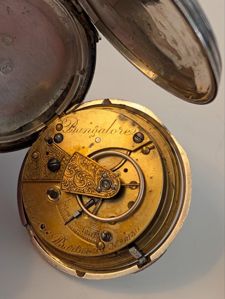 Orr & Barton (Bangalore) –Zilveren Snelankergang - mint dial, Antiek en Kunst, Ophalen of Verzenden