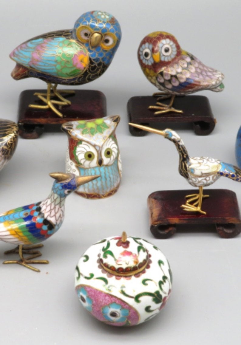 Cloisonne diertjes Uilen eenden enz Chinees, Verzenden