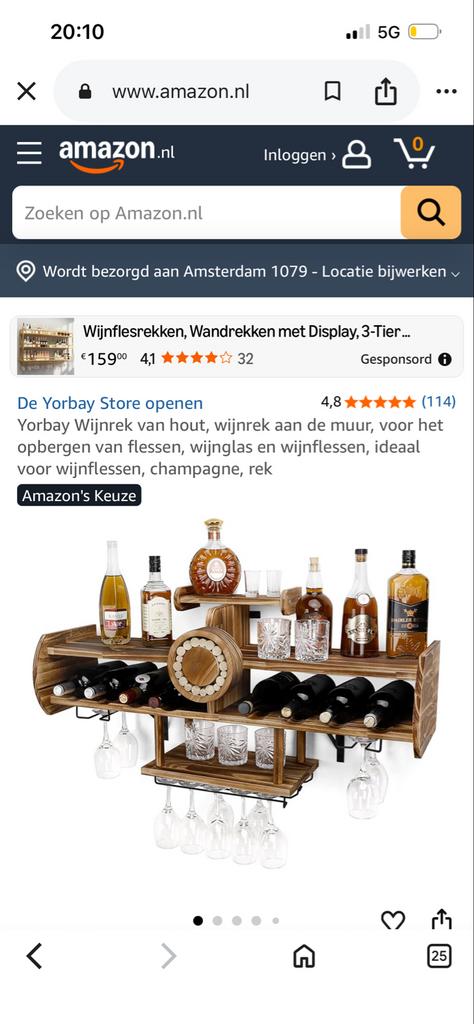 Nieuw Yorbay d04 Wijnrek, Ophalen of Verzenden, Nieuw, Hout, 15 tot 25 flessen