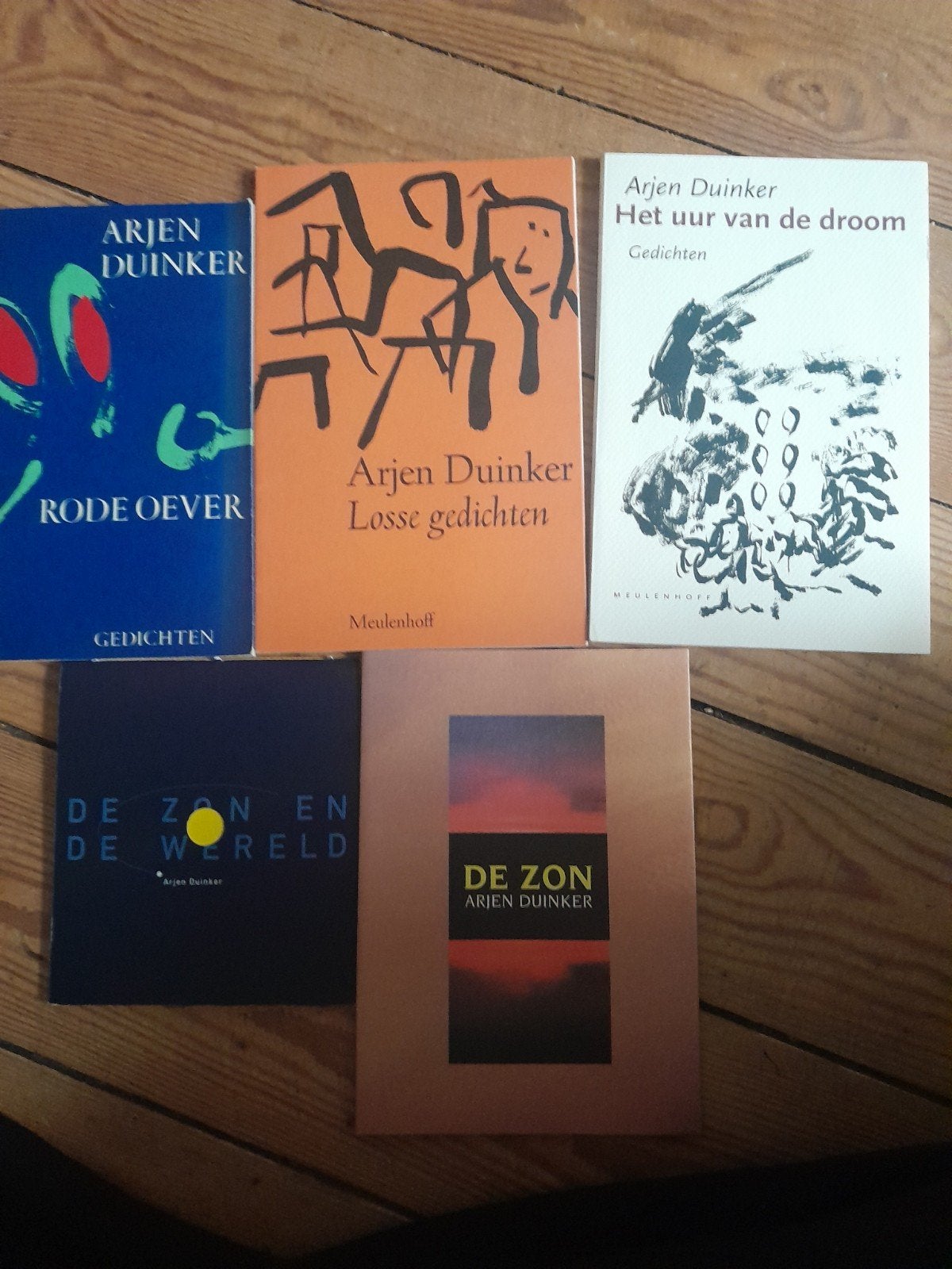 Verzameling van 5 gesigneerde dichtbundels van Arjen Duinker, Ophalen of Verzenden, Zo goed als nieuw, Arjen Duinker, Eén auteur