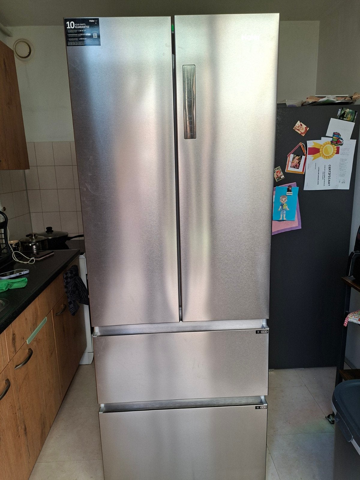 Haier Koelkast met Vriezer koel vriescombinatie DEFECT, Witgoed en Apparatuur, 200 liter of meer, 60 cm of meer, Met aparte vriezer