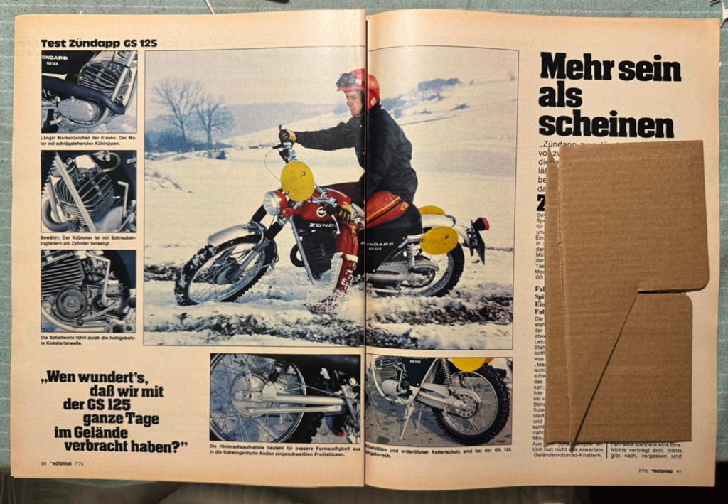 Test 1976 Zündapp GS125, Verzenden, Zo goed als nieuw, Motoren