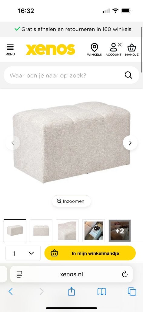 Poef/hocker Xenos, Ophalen, Minder dan 50 cm, Minder dan 50 cm, Zo goed als nieuw