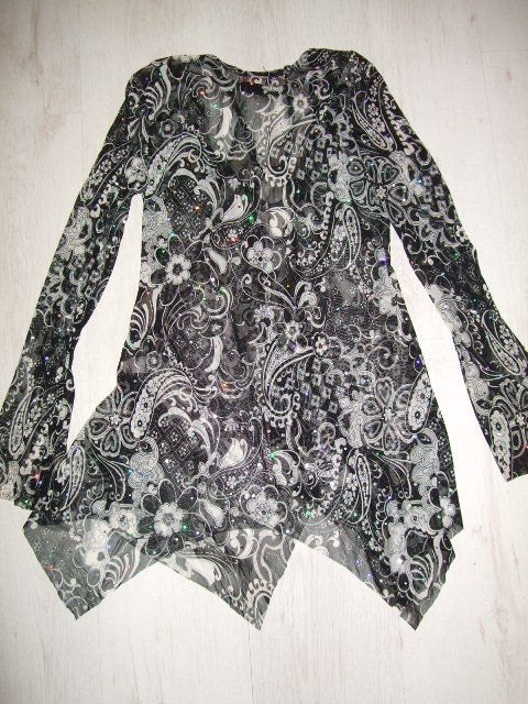 zgan zwart-witte tuniek Perla Nera mt M € 7,00, Verzenden, Zwart, Zo goed als nieuw, Maat 38/40 (M)