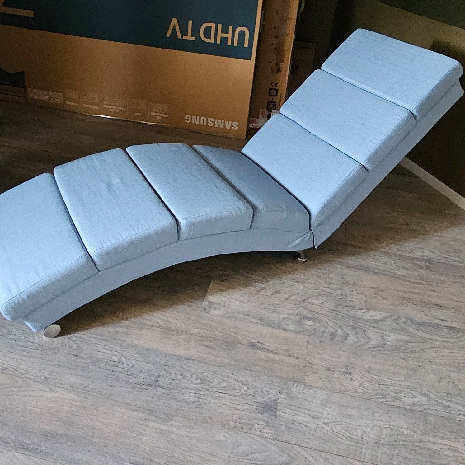 Casaria relax fauteuil blauw perfecte staat, Ophalen, Zo goed als nieuw, Eenpersoons