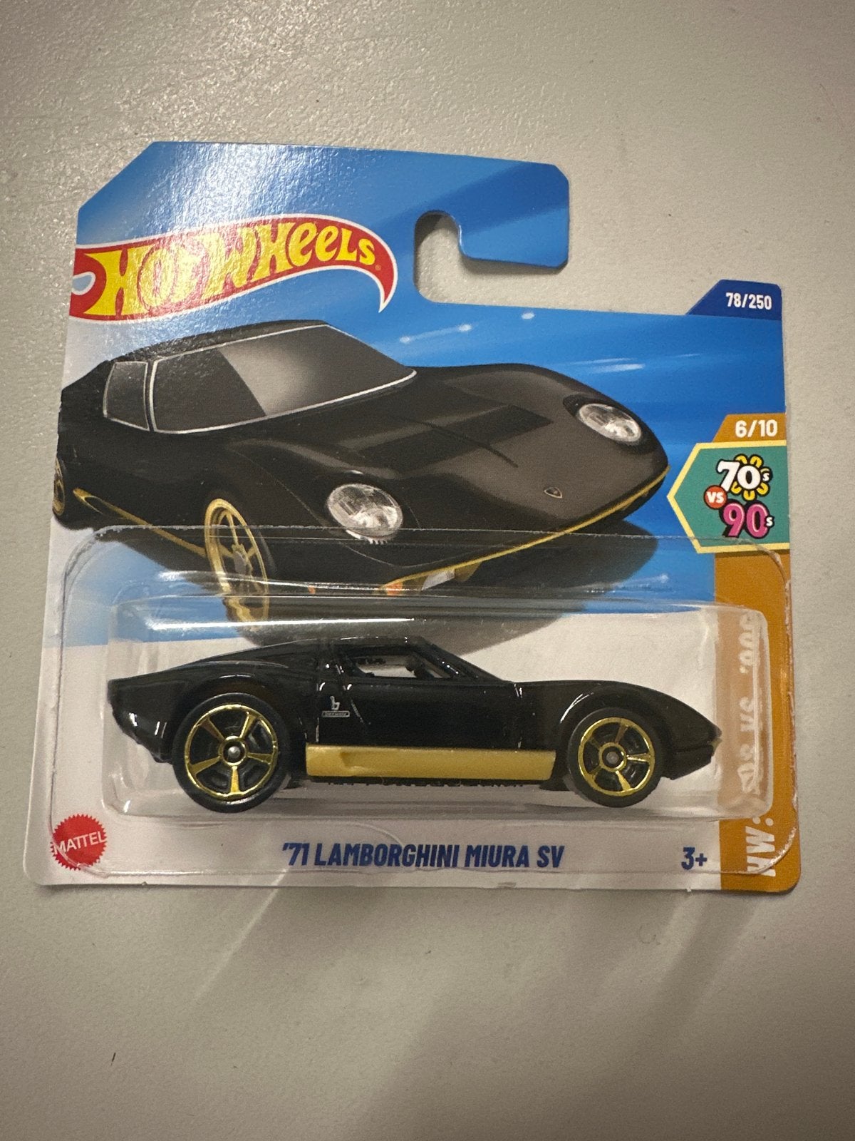 Hot Wheels '71 Lamborghini Miura SV - Zwart/Goud, Ophalen of Verzenden, Nieuw