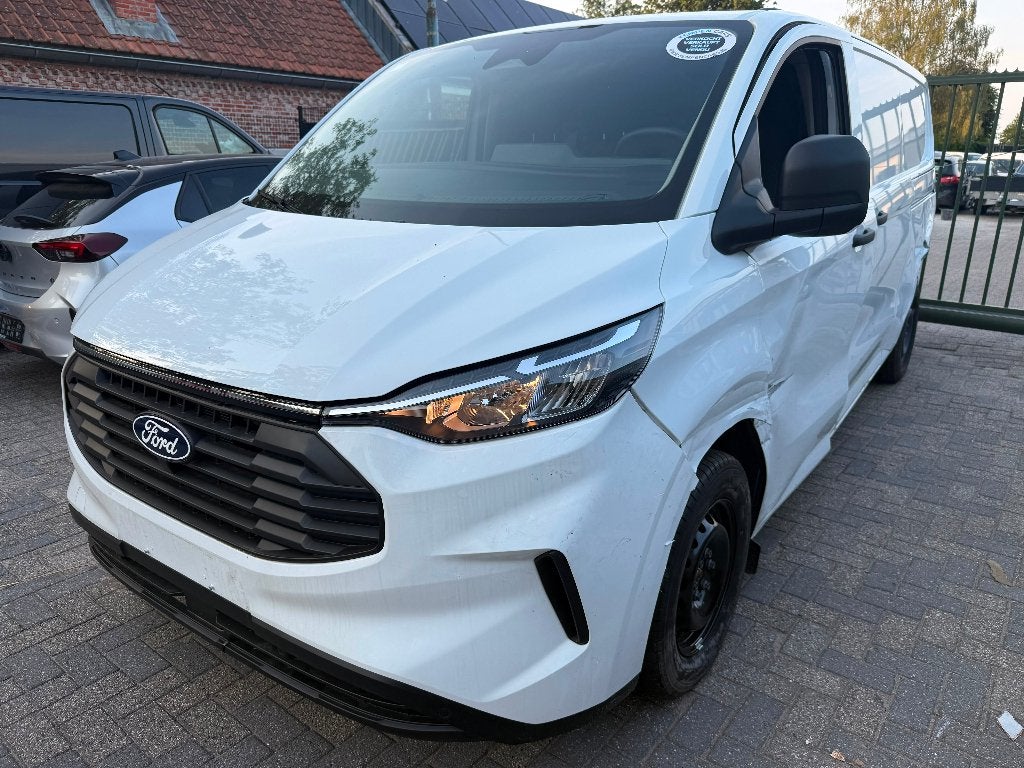 Te koop schade Ford Transit Custom, Auto's, Stof, Euro 6, 4 cilinders, Wit