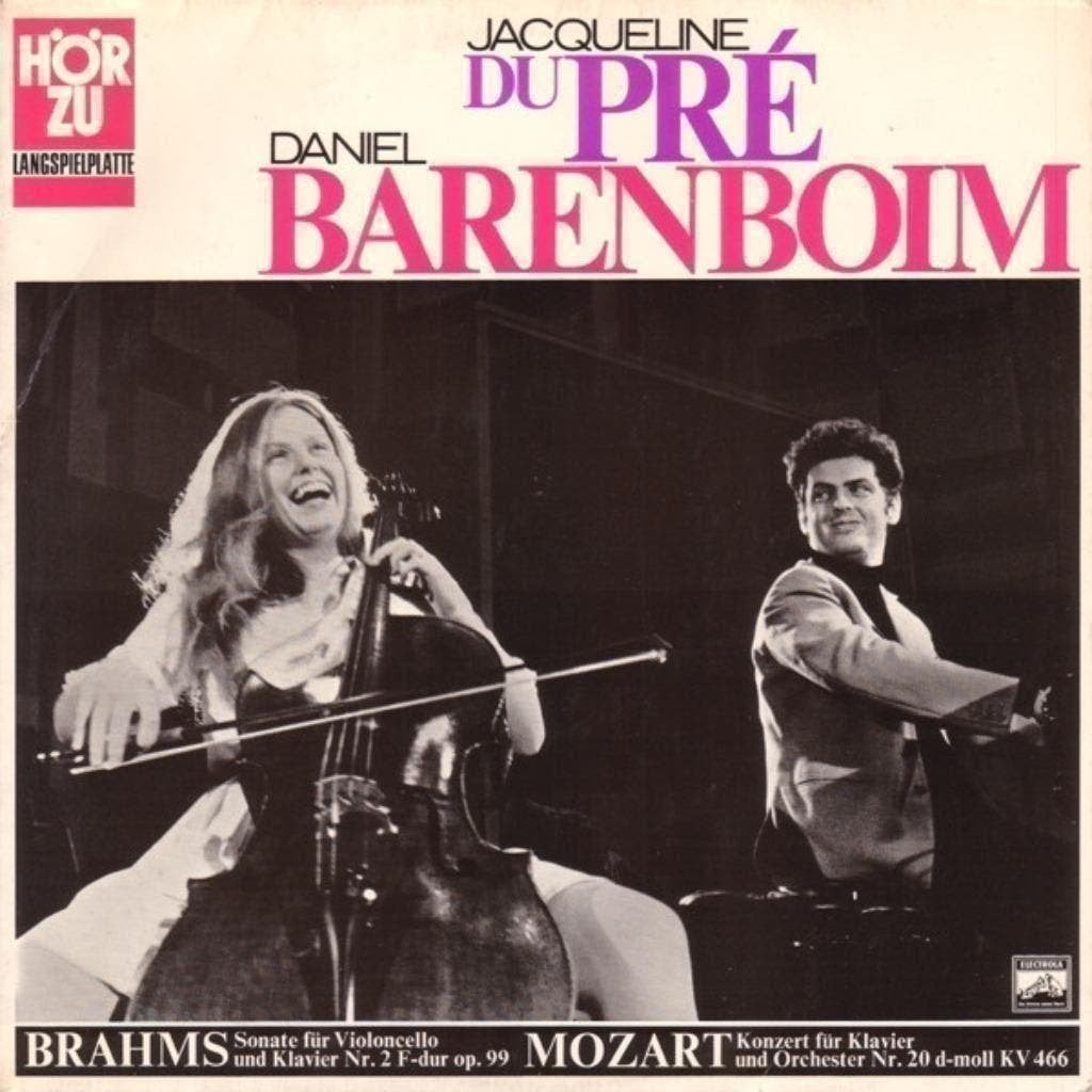 Jacqueline du Pre Barenboim Brahms Mozart Sonate Violoncello, Kamermuziek, Ophalen of Verzenden, Zo goed als nieuw, 12 inch