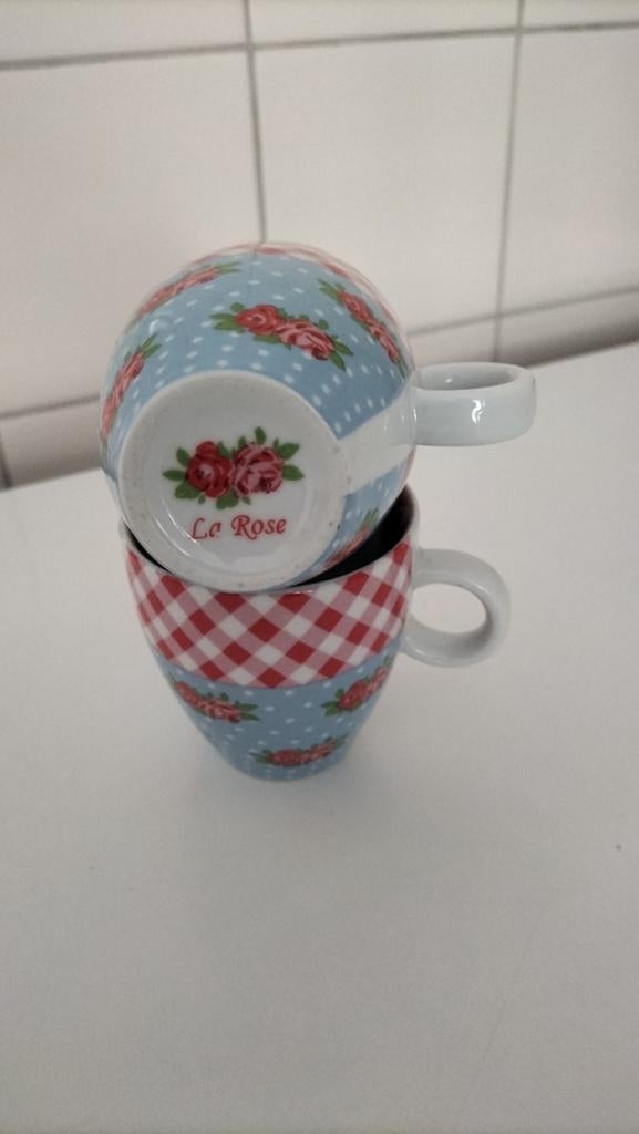 La Rose 2 Senseo mokjes doorsnee 7 en hoog 7 en hlve, Huis en Inrichting, Keuken | Servies, Nieuw, Ophalen of Verzenden, Overige stijlen