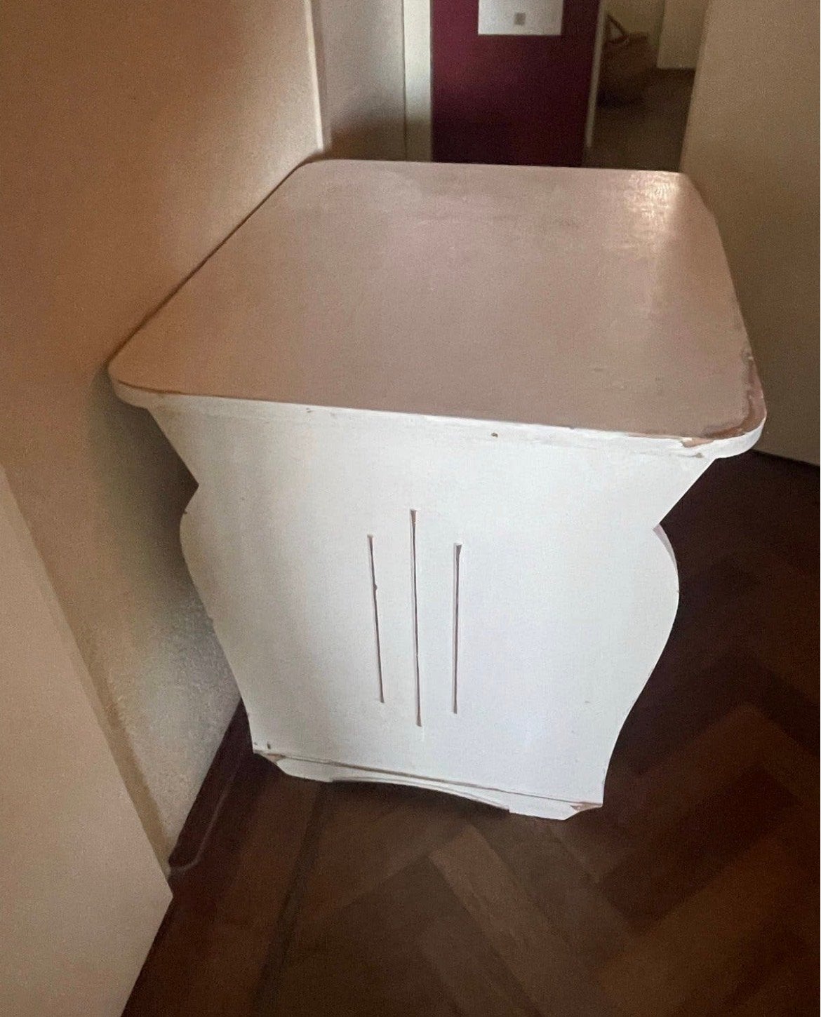 Vintage Klepkastje / Bijzettafel - Wit, Ophalen