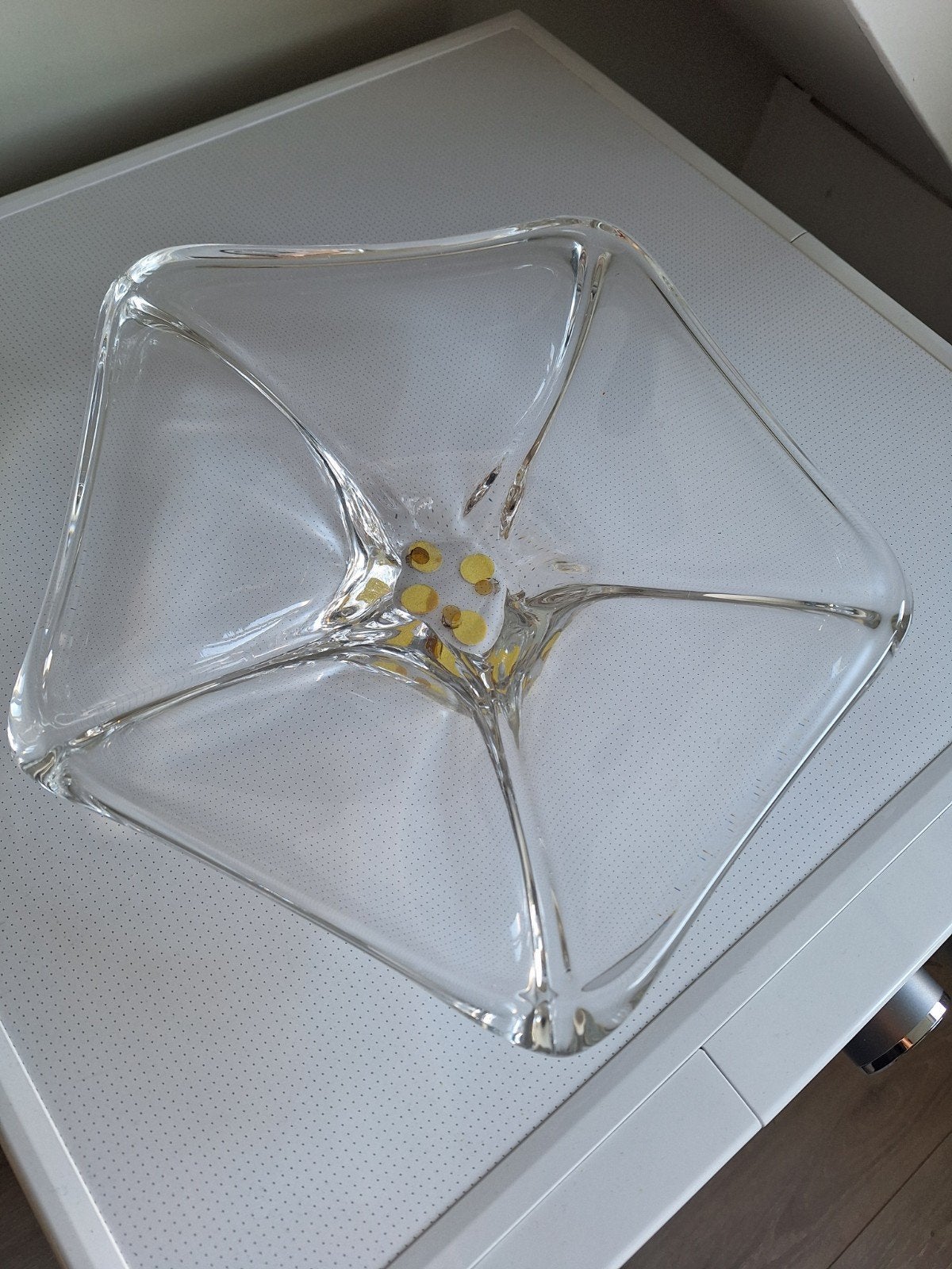Schaal Leerdam glas bijzondere vorm, Antiek en Kunst, Ophalen of Verzenden
