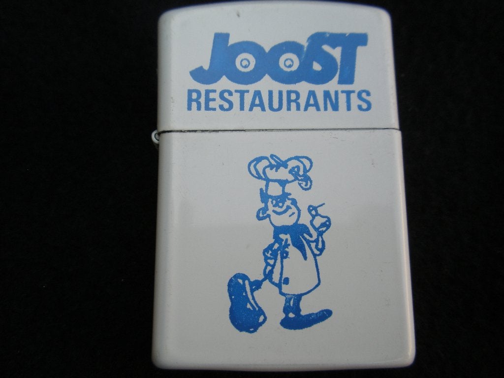 Champ reclame benzine aansteker JOOST restaurants jaren '90, Ophalen of Verzenden, Zo goed als nieuw, Aansteker
