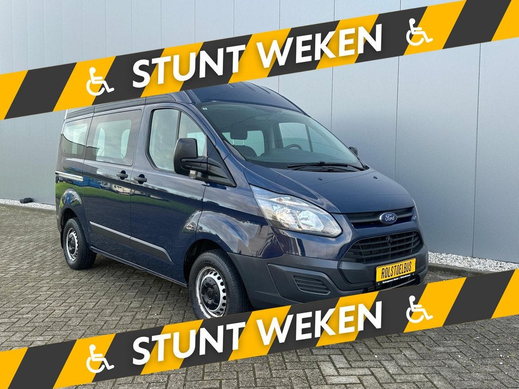 Ford Transit Custom 2.0 Rolstoelbus Rolstoelzitplaats Rolsto, Voorwielaandrijving, 12 maanden, Stof, Zwart