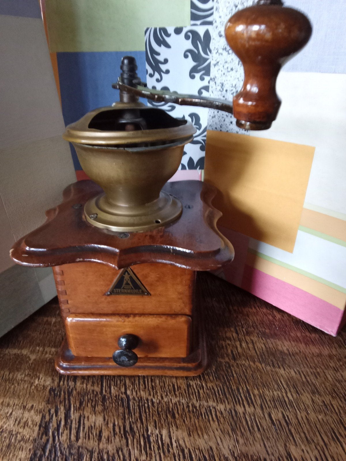 Antieke Sternmühle Koffiemolen - Hout & Messing, Ophalen of Verzenden