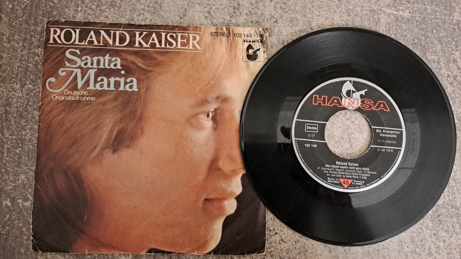 Roland kaiser  - santa maria, Cd's en Dvd's, Gebruikt, 7 inch, Pop, Fotohoes