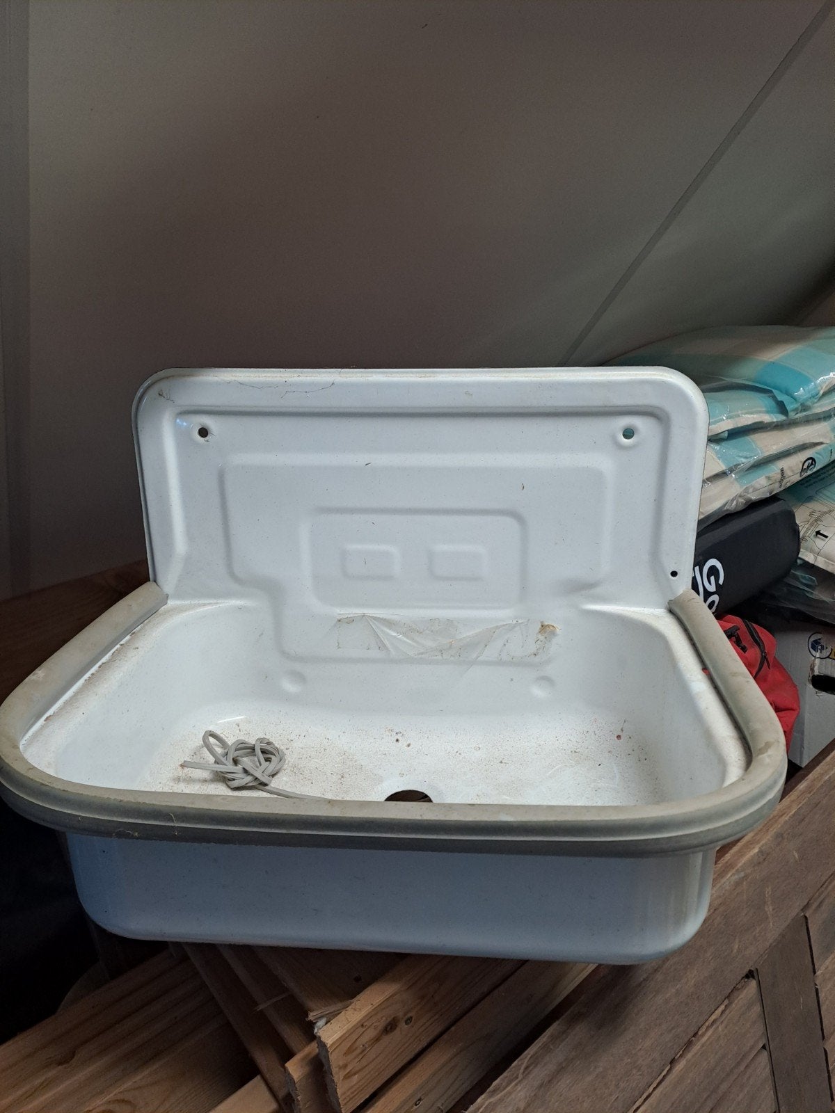 Vintage geëmailleerde wasbak - Wit, Ophalen