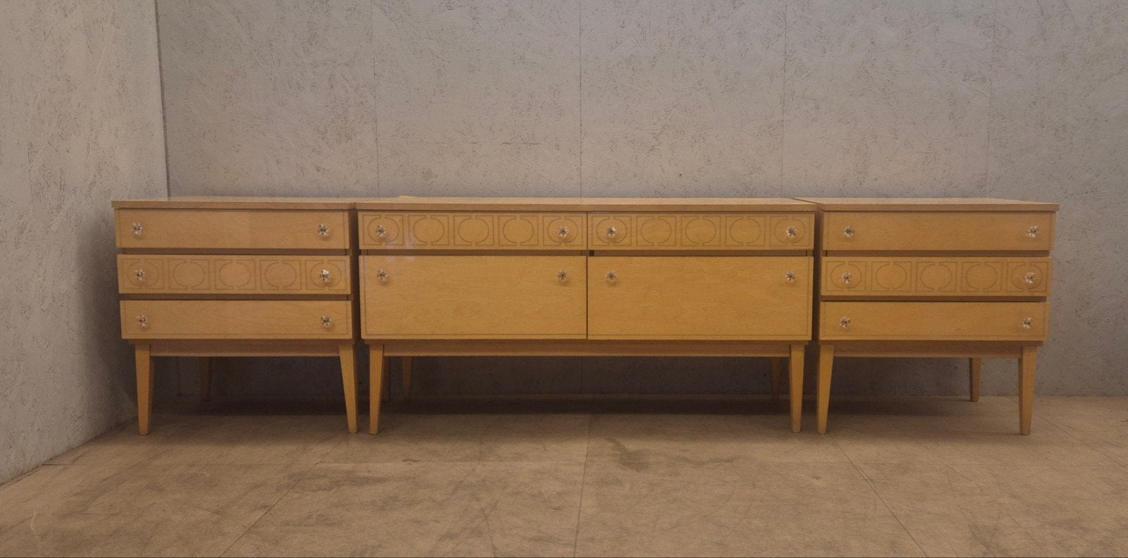 Driedelig vintage dressoir Modell 1400 jaren 60