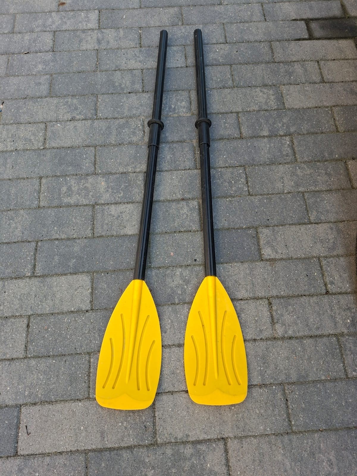Kinder set van 2 gele peddels voor, bootje, kajak of kano, Ophalen, Zo goed als nieuw, Enkelbladige peddel