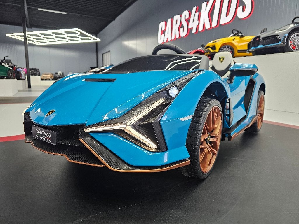 Kinderauto Lamborghini Sian - 24 volt - 2 pers. - leren zit, Ophalen of Verzenden, Nieuw, Afstandsbediening