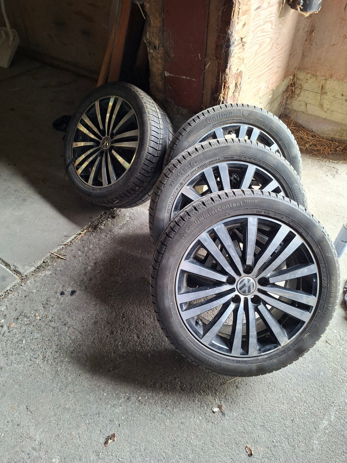 set velgen met Continental winterbanden, Ophalen, Gebruikt, Banden en Velgen, 17 inch