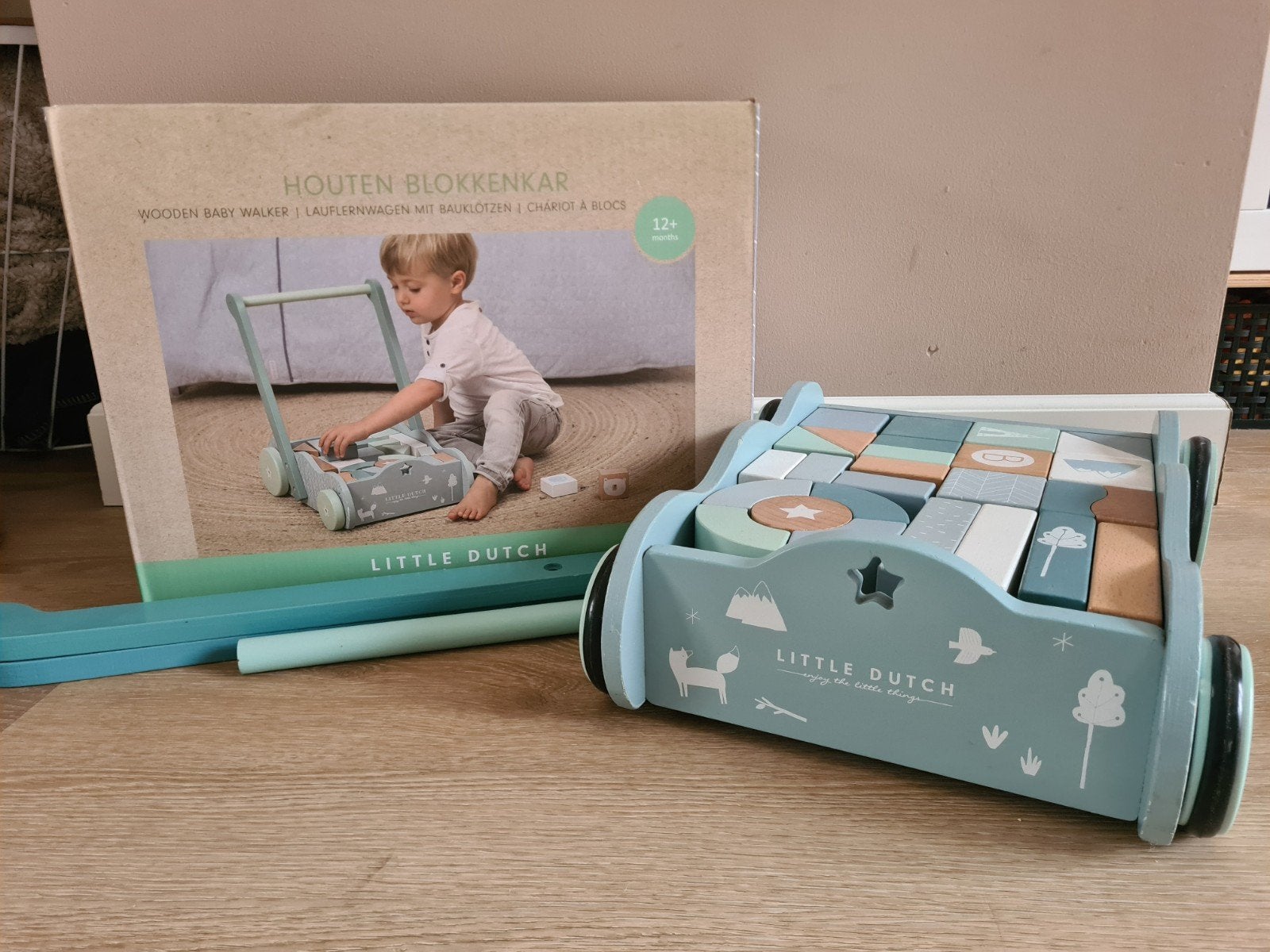 Little Dutch Houten Blokkenkar - Baby Walker, Ophalen, Zo goed als nieuw, Overige merken