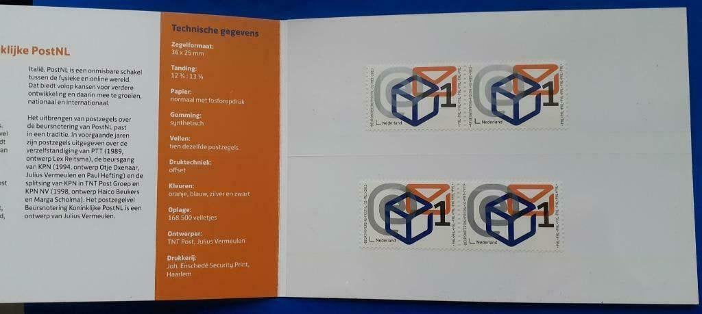 Postzegelmapje 437C - Beursnotering Koninklijke PostNL 2011, Verzenden, Na 1940, Postfris