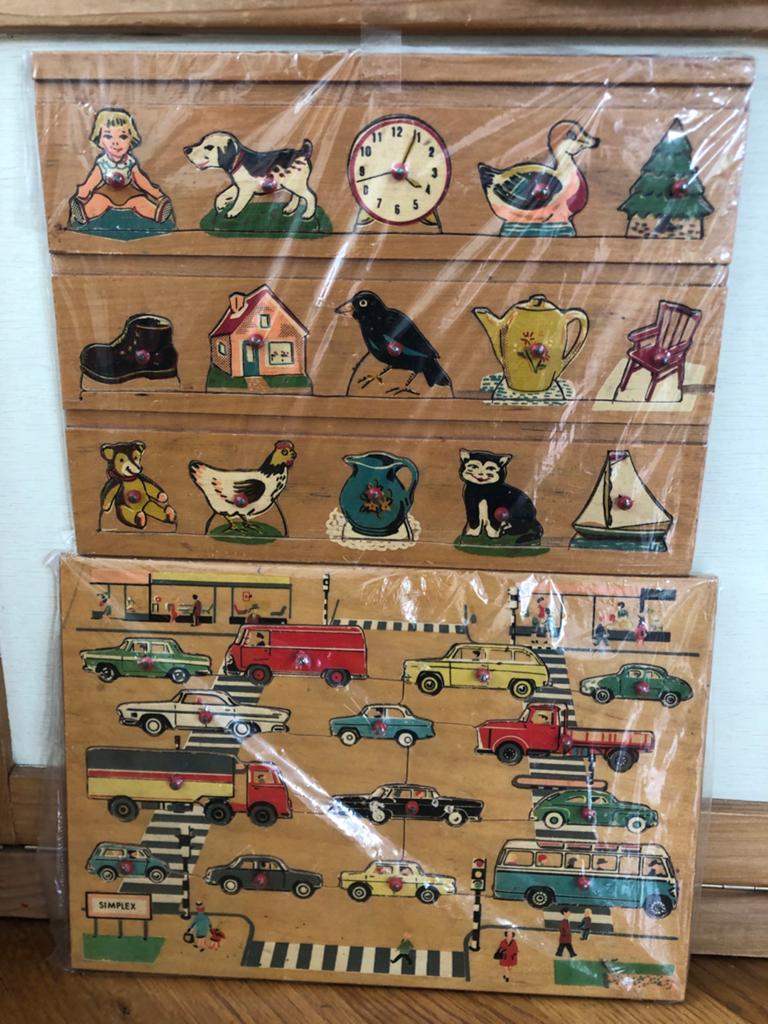 Vintage Houten Inlegpuzzels (2 stuks) - Simplex, Ophalen of Verzenden