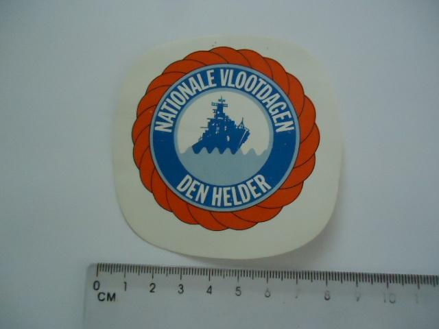 sticker oud Leger MARINE den helder nationale vlootdagen, Verzamelen, Stickers, Verzenden, Zo goed als nieuw, Bedrijf of Vereniging