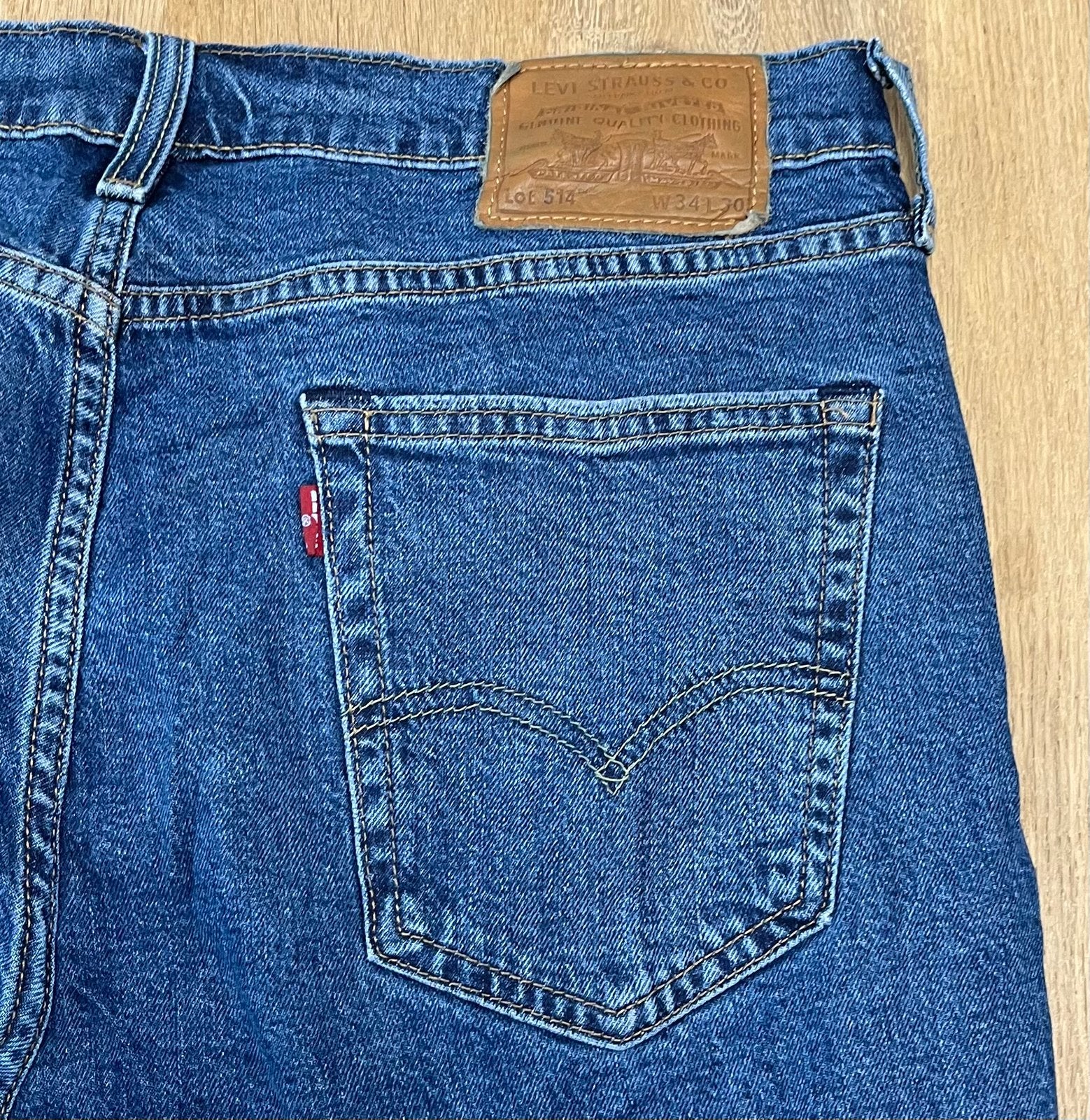 Levi’s 514 straight jeans marineblauw - Maat W34 L30, Ophalen of Verzenden, Zo goed als nieuw, Blauw, W33 - W34 (confectie 48/50)