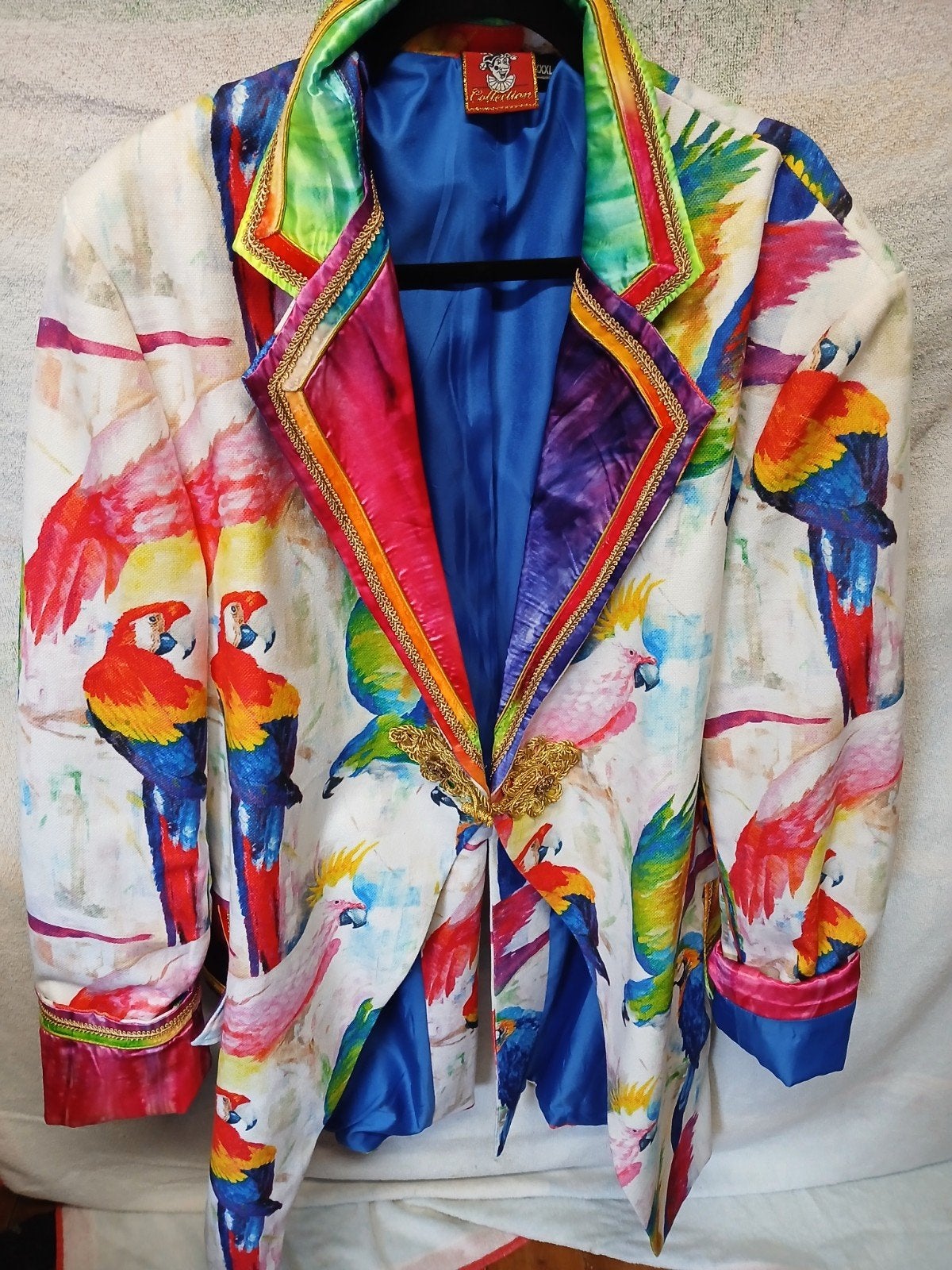 Carnavalsjas met papegaaienprint - Maat XXXL, Kleding | Heren, Carnaval, Overige maten, Ophalen of Verzenden, Zo goed als nieuw
