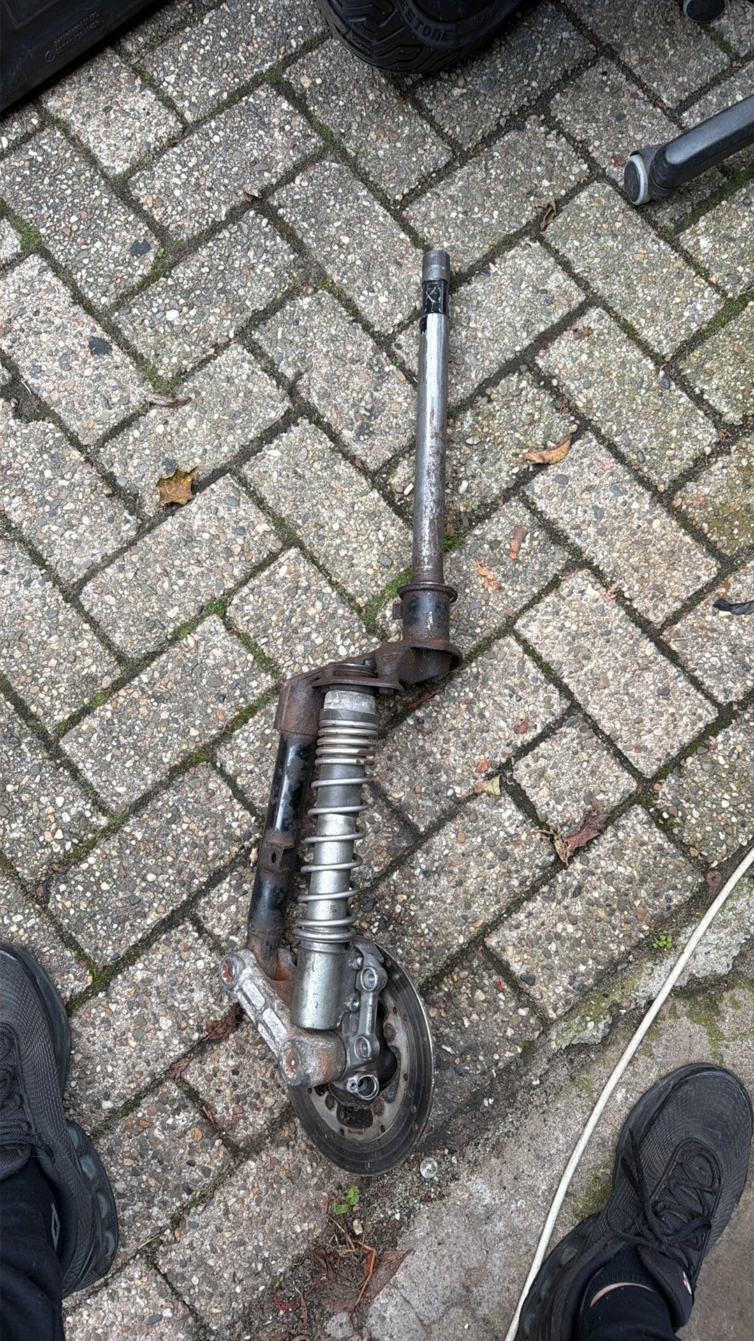 Omgelaste voorvork zip, Ophalen