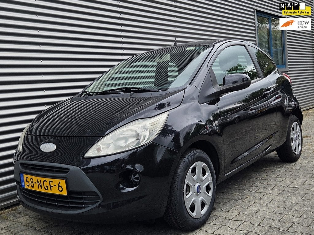 Ford Ka 1.2 Cool&Sound 08-2010 Zwart Metallic *AIRCO* APK NI, Voorwielaandrijving, Stof, Gebruikt, 1242 cc