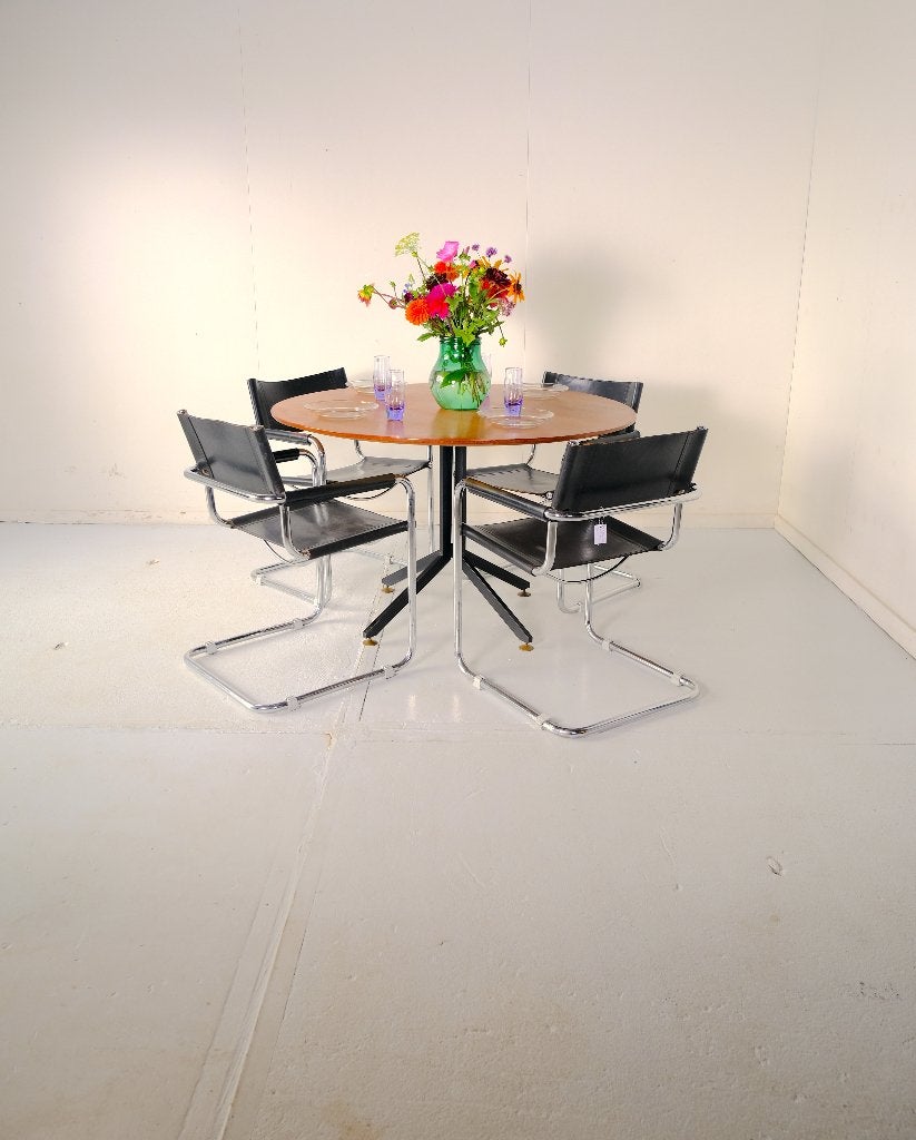 Stoelen (Marcel Breuer, B34, Leer, 4x), Ophalen, Zwart, Bauhaus, modernist, Zo goed als nieuw