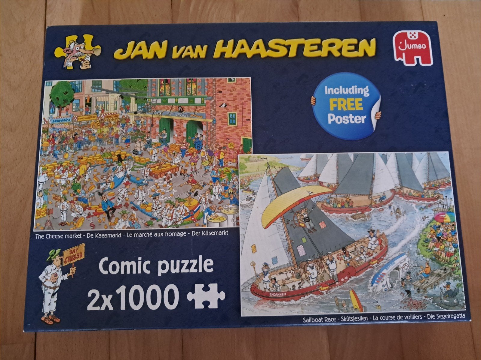 Jan van Haasteren, de kaasmarkt en skûtsjesilen, 2x 1000, Ophalen of Verzenden, 500 t/m 1500 stukjes, Zo goed als nieuw