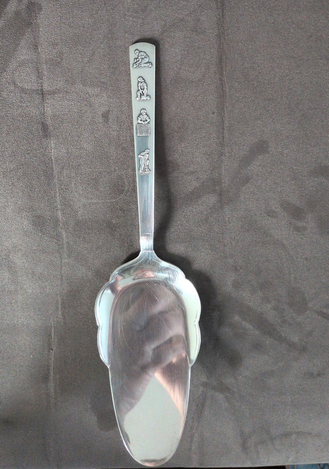 Vintage Verzilverde Taartschep FNV Bouw 40 Jaar Lid, Antiek en Kunst, Ophalen of Verzenden