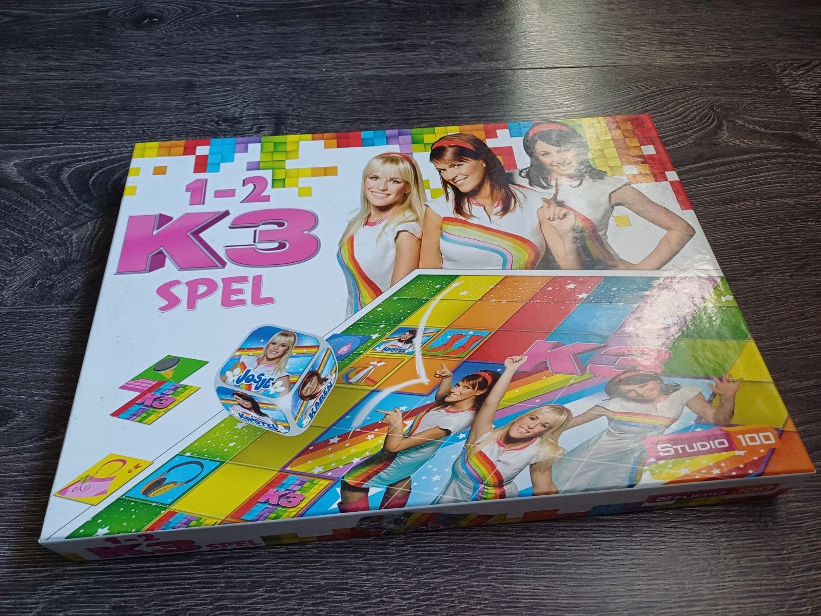 K3 1-2-3 Spel - Studio 100 Bordspel, Drie of vier spelers, Ophalen of Verzenden, Zo goed als nieuw, Studio 100