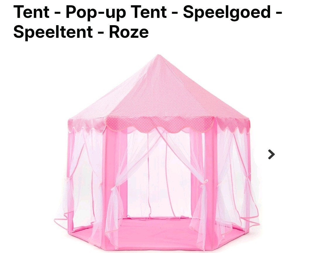 Roze Prinsessen Speeltent voor Kinderen - Pop-up Tent, Kinderen en Baby's, Speelgoed | Speeltenten, Ophalen of Verzenden, Nieuw