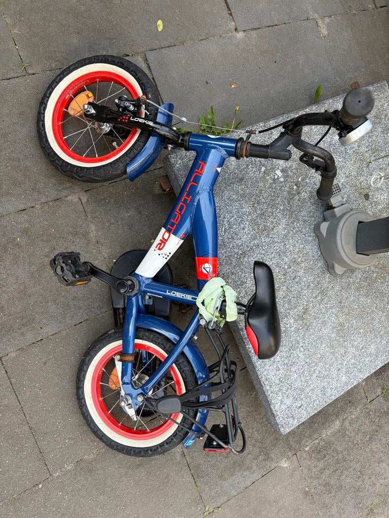 Loekie Alligator kinderfiets 12 inch, Ophalen, Gebruikt, Velgrem, Minder dan 16 inch