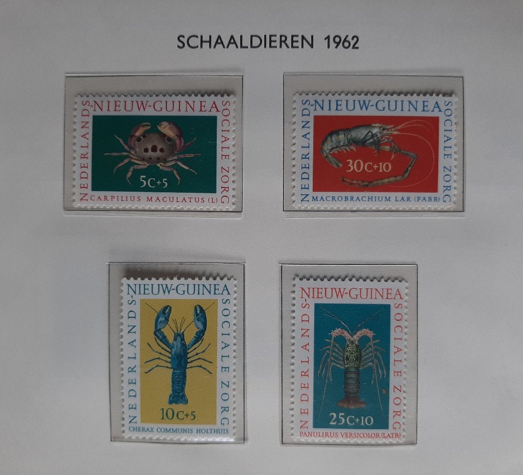 1962 Nederlands Nieuw Guinea Sociale Zorg, Schaaldieren, Postzegels en Munten, Ophalen, Nieuw-Guinea