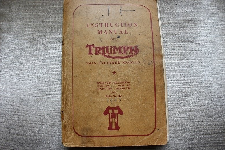 Triumph twins 1956 T100TR5 TR6 motorcycle instruction manual, Motoren, Ophalen of Verzenden, Triumph