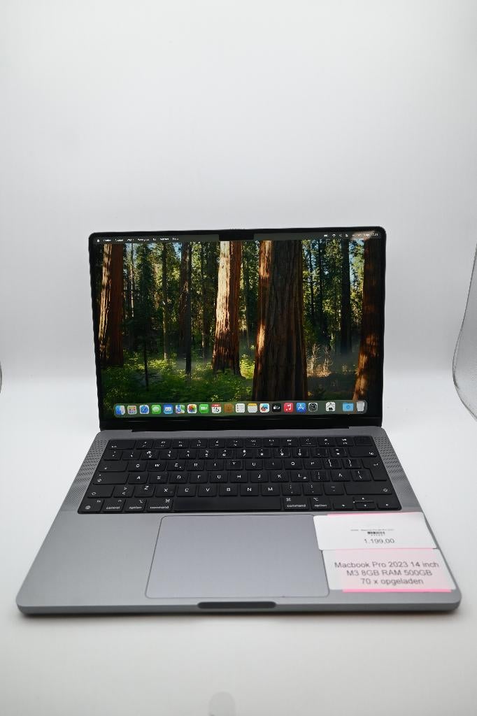 Macbook Pro 2023 14 inch M3 8GB Ram 512GB 70 x opgeladen, MacBook Pro, Qwerty, 8 GB, 13 inch