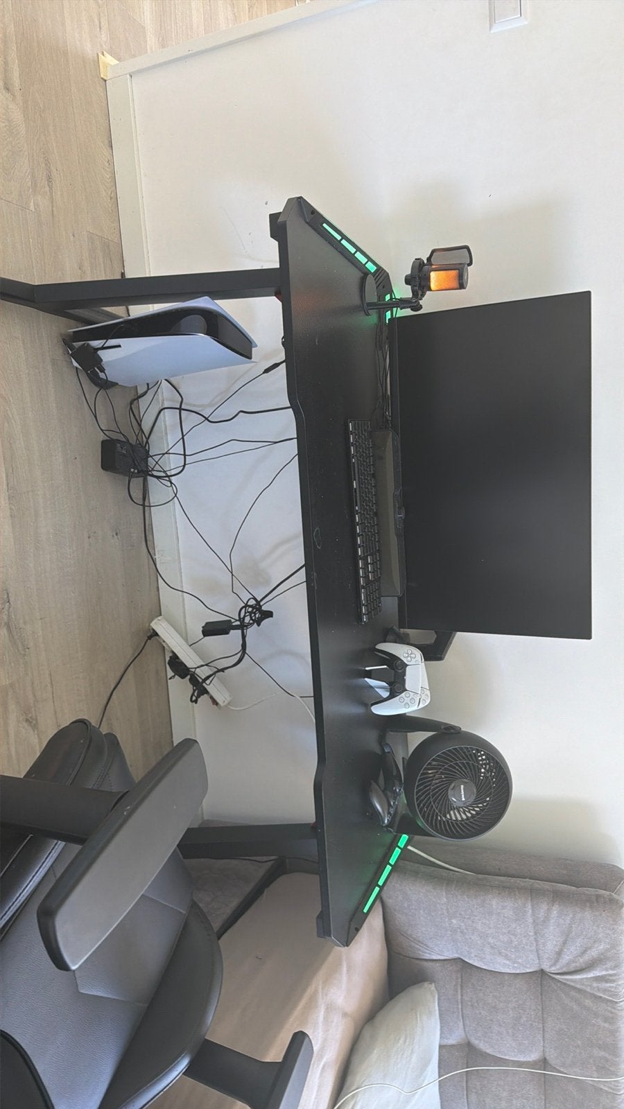 Gamingbureau met LED-verlichting, Ophalen, Gebruikt, 70 tot 120 cm, Metaal