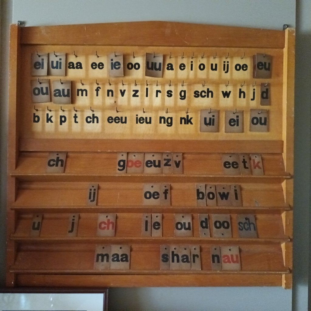 Klassikaal letterbord leesplank uit 1960 Malmberg 83 x 91cm, Ophalen of Verzenden